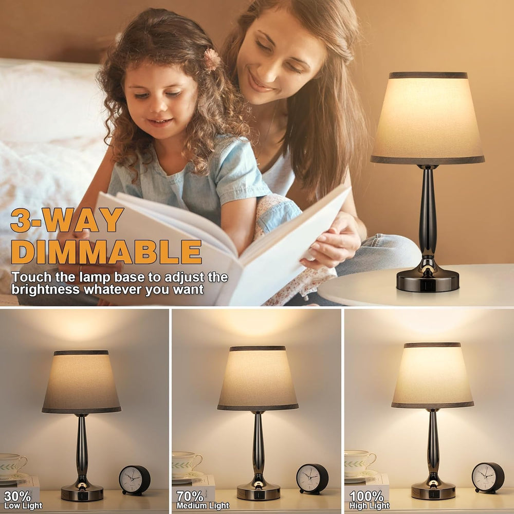 Kakanuo Touch Table Lamp for Bedroom, Small Bedside Lamp with USB C Port