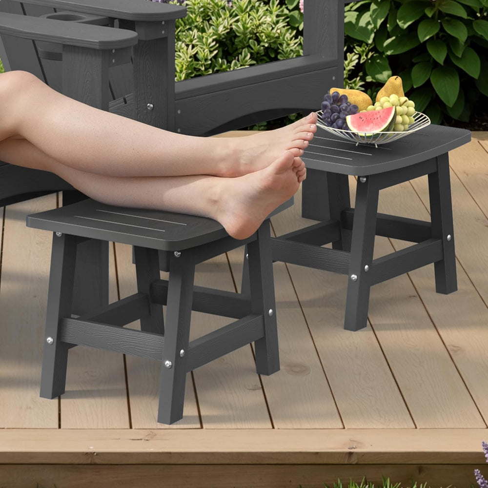 LUE BONA Outdoor Adirondack Ottomans, Footrest Footstool Set of 2, Outdoor Fo...