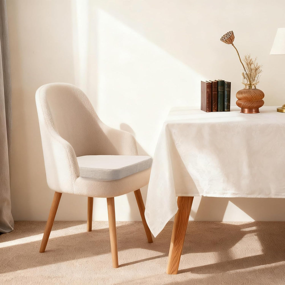 Beige Dining Chair Cushions with Ties, Waterproof Outdoor Seat Pads with Non-...