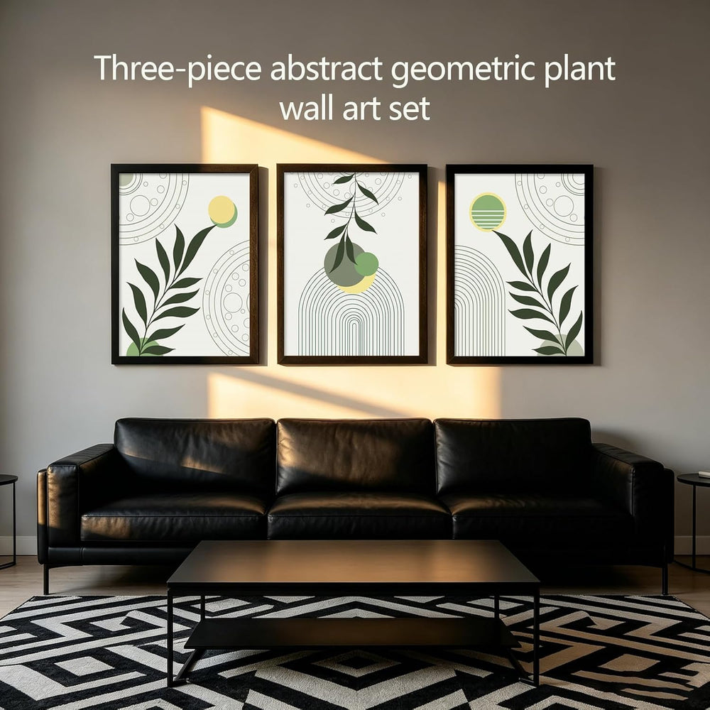 Black Framed Boho Abstract Canvas Wall Art Set 3-12×16 inch
