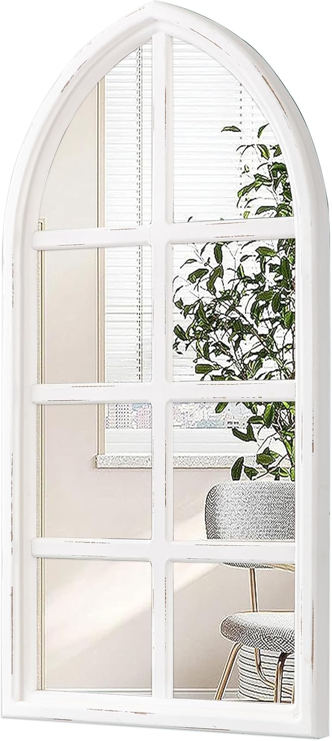 Rustic Arched Window Mirrors for Wall Decor 18 X 36 Inch