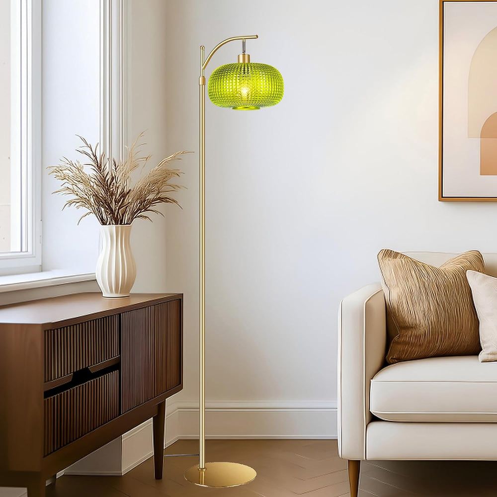 Modern Floor Lamp for Living Room, Mid Century Standing Lamp Green Shade