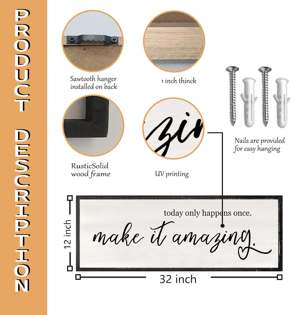 RLWangChao Today Only Happens Once Make It Amazing Wall Art 32"X12"...