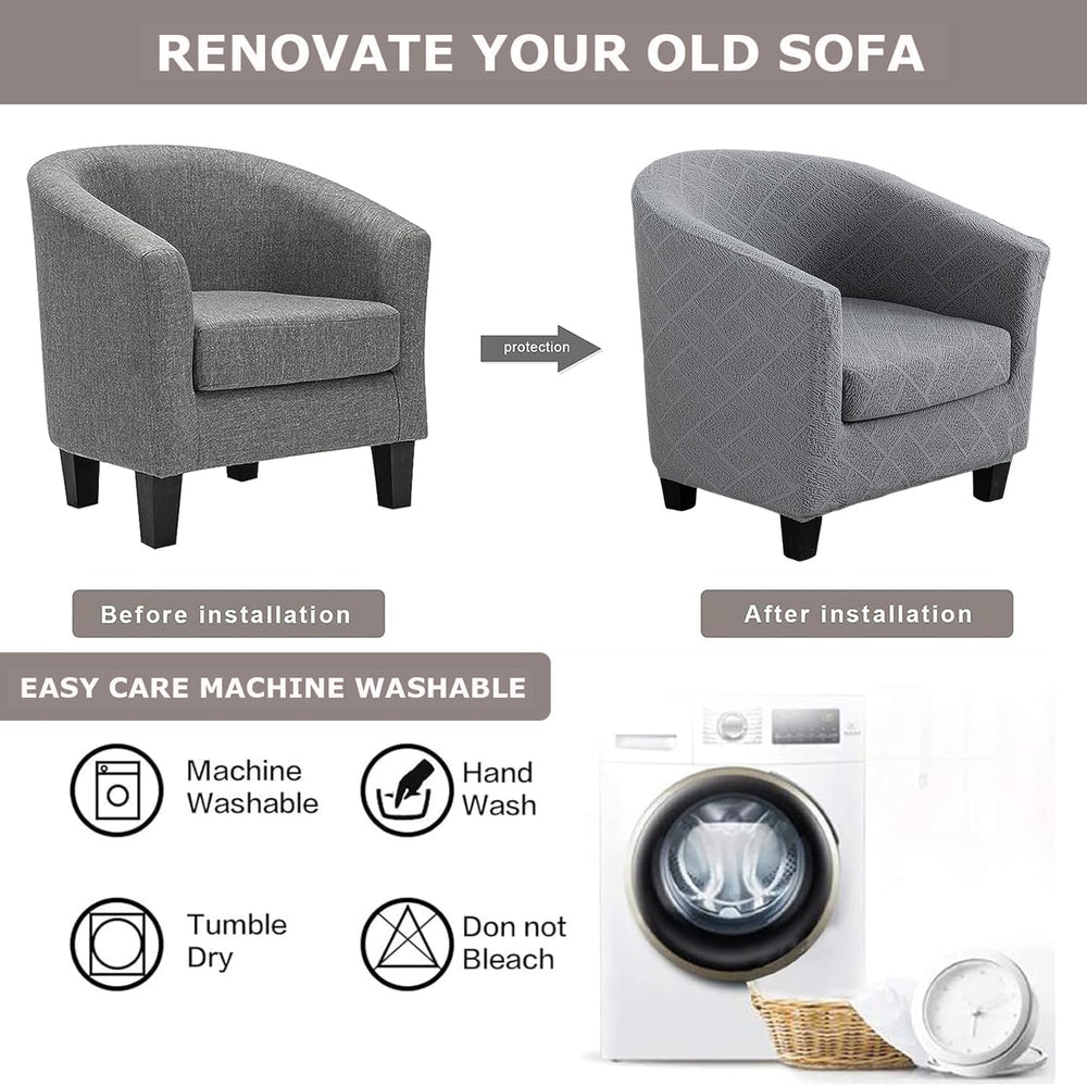 Club Chair Slipcover 2Piece Stretch Tub Chair Slipcover Armchair Sofa Cover