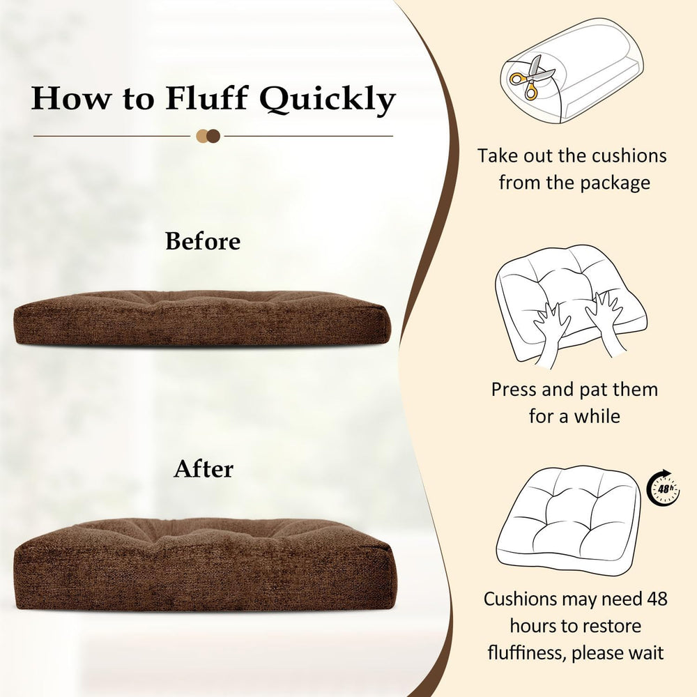 downluxe Chair Cushions for Dining Chairs 4 Pack, Tufted Indoor Chair Pads wi...