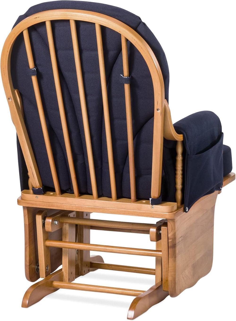 Foundations Lullaby Wood Base Glider Rocker Chair, Navy Polyester