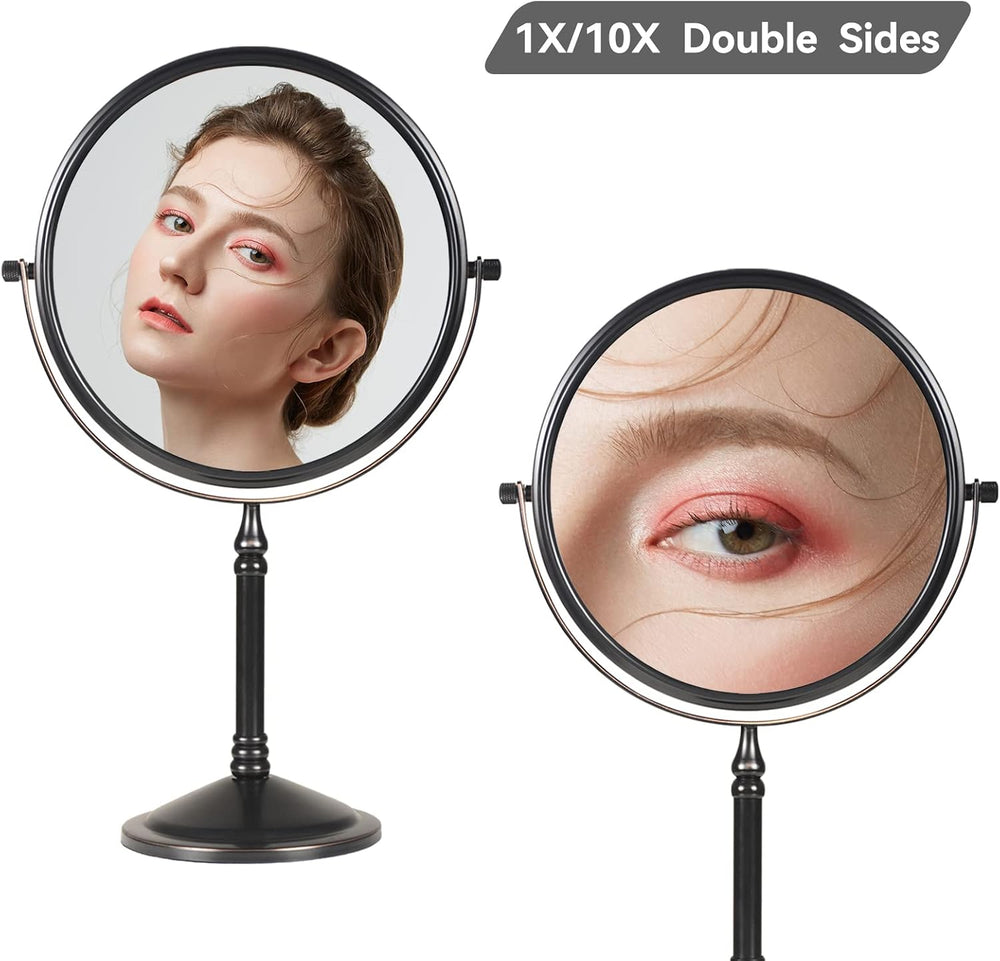 Nicesail Tabletop Makeup Mirror Magnifying Vanity Mirror 10X Rubbed Bronze
