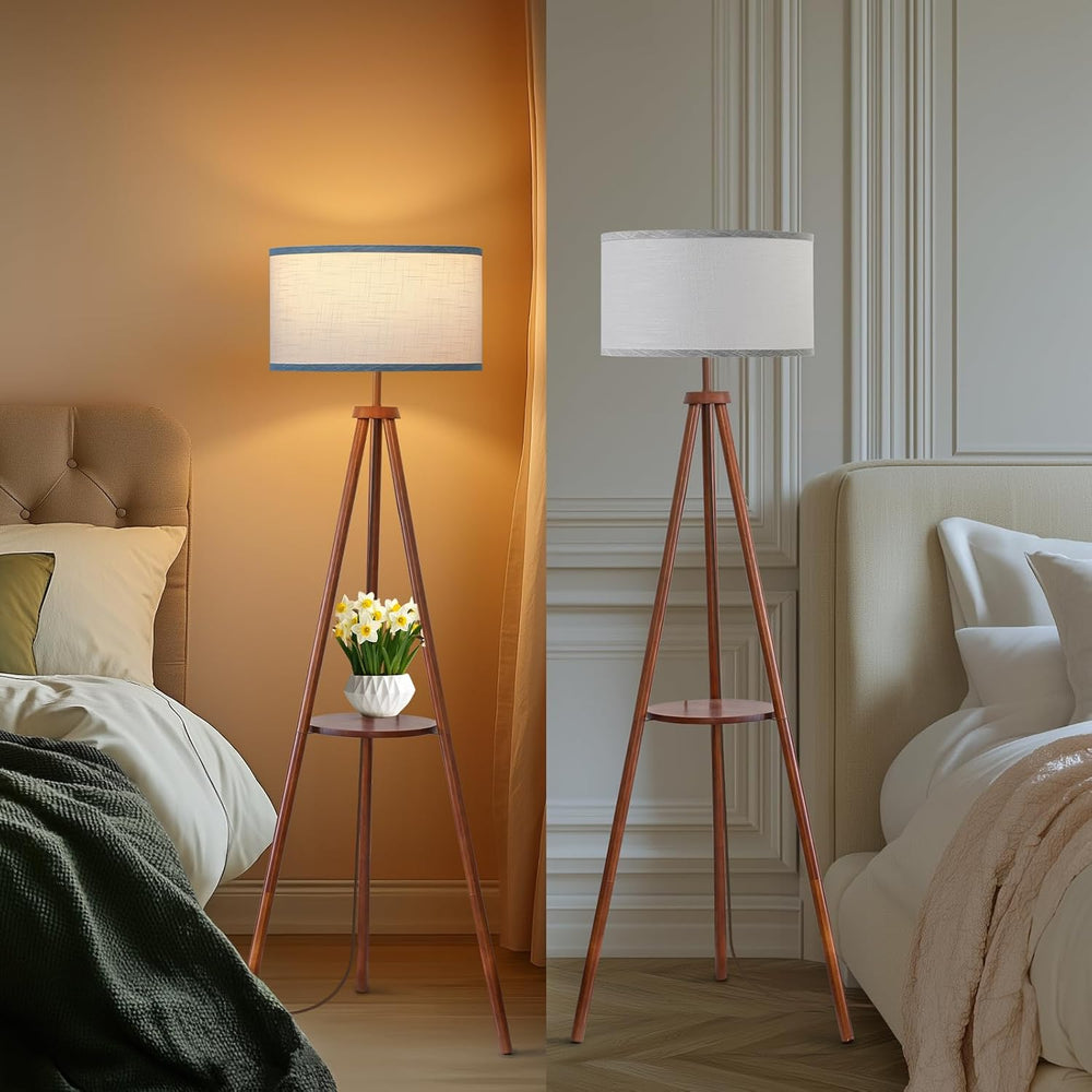 EOEYYOYB Floor Lamps for Living Room, Modern Standing Lamp with Shelf, 3 Colo...
