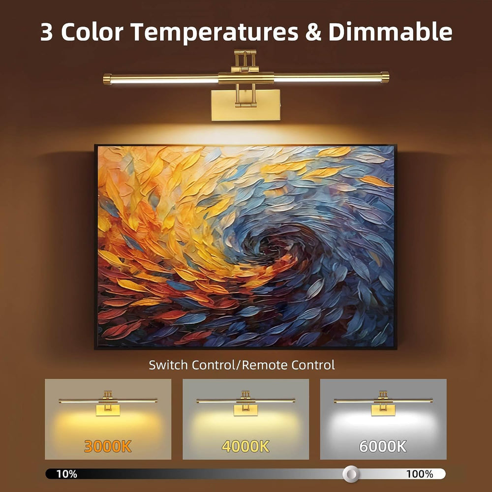 24" Picture Lights for Wall, 8000mAh Rechargeable Wireless Remote
