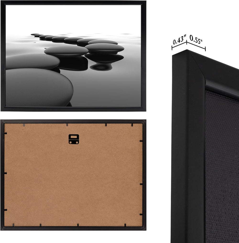 iKNOW FOTO 3pcs Black and White Zen Wall Art Stones in Water Canvas Prints wi...