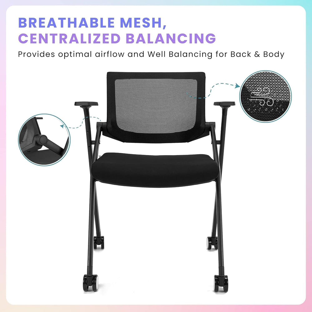 20 Pack Conference Room Chairs with Wheels and Paddle, Ergonomic Mesh Back an...