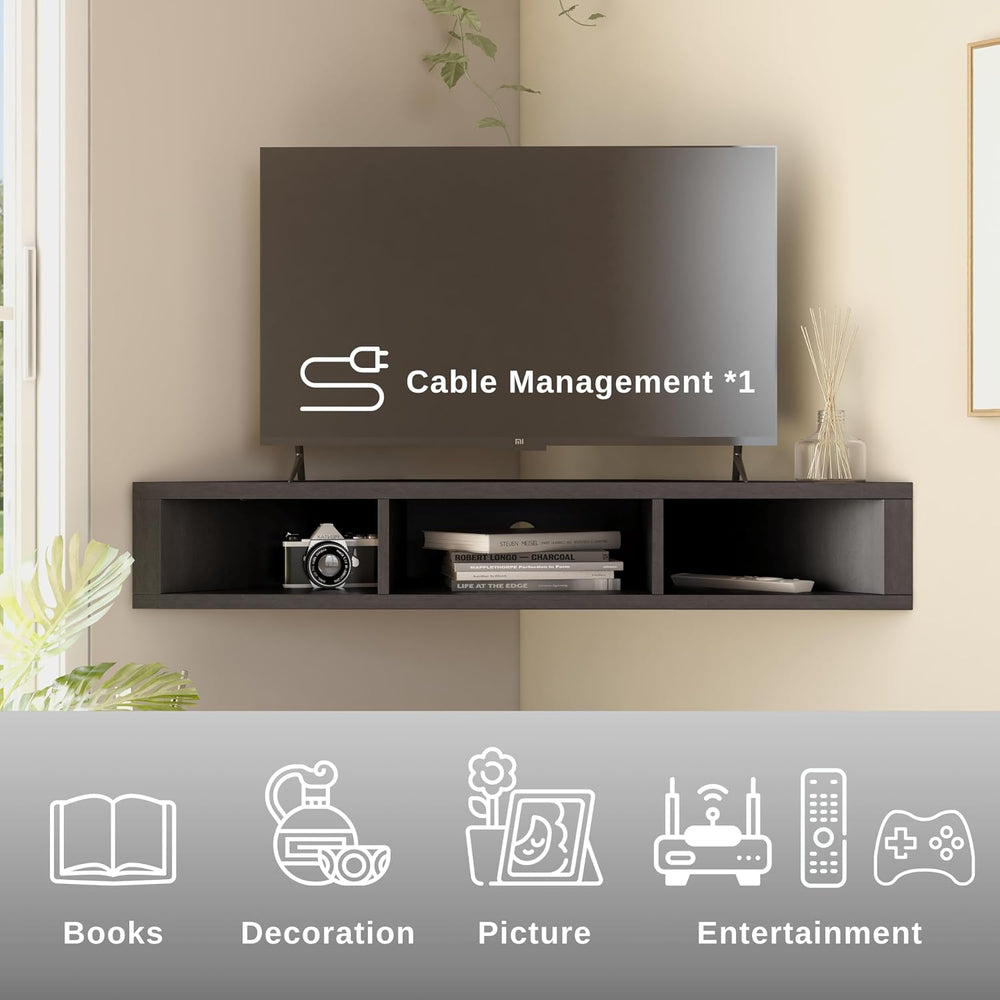 24/7 Shop at Home French 46.5 inch Modern Floating TV Stand with Storage, Flo...