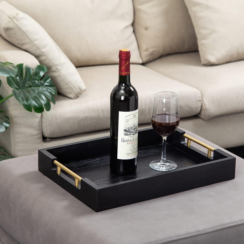 Decorative Coffee Table Ottoman Trays Modern Wood Elegant 16"x12" R...