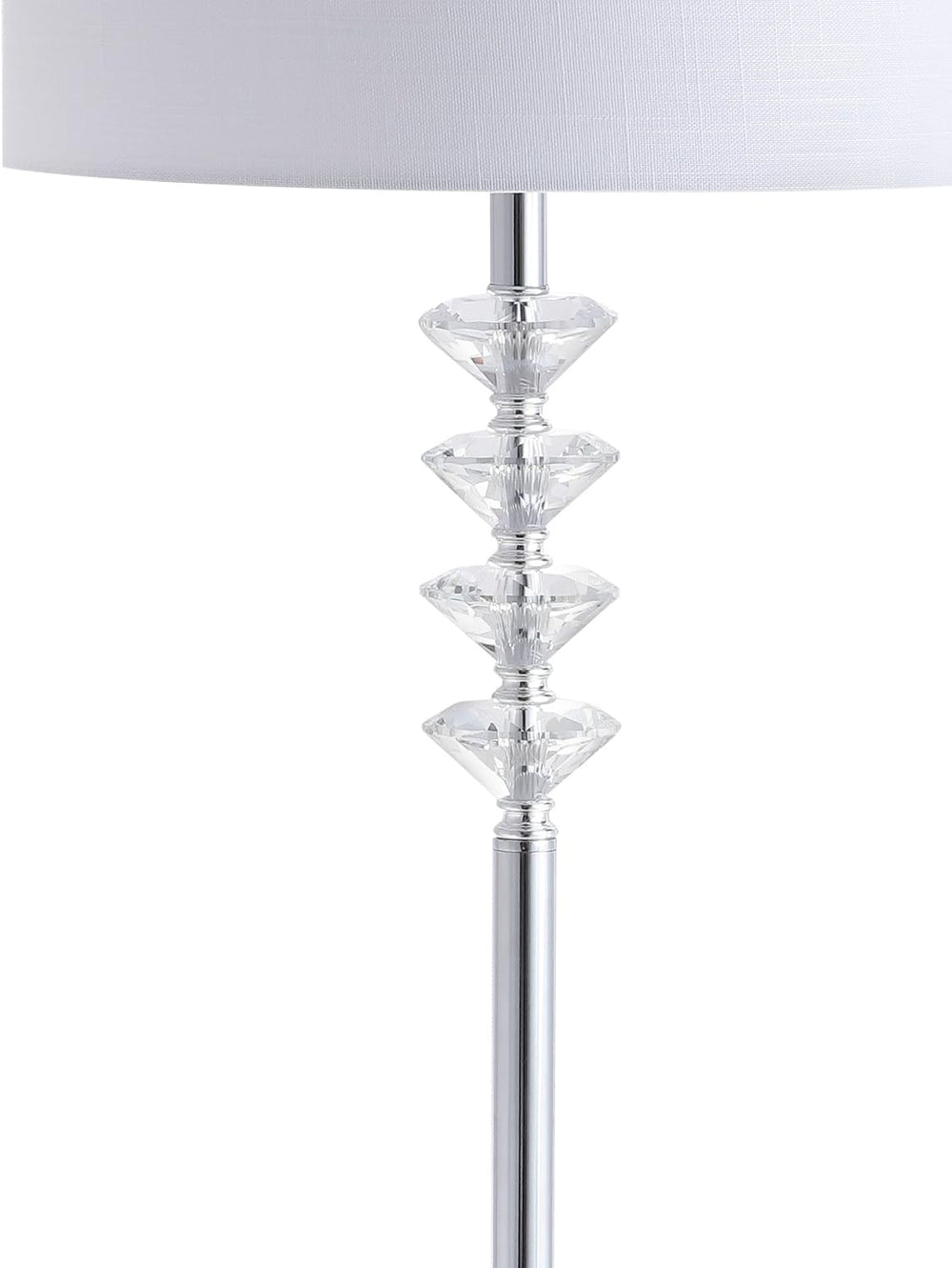 JONATHAN Y Mia Floor Lamp 60.5" Crystal Metal Standing Light, Clear/Chrome