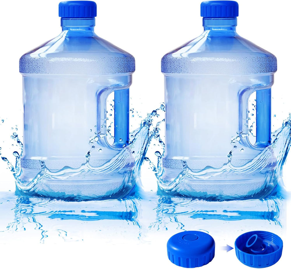 Alaeseje Round Plastic Water Jug,1 Gallon Water Bottle,2 Pieces