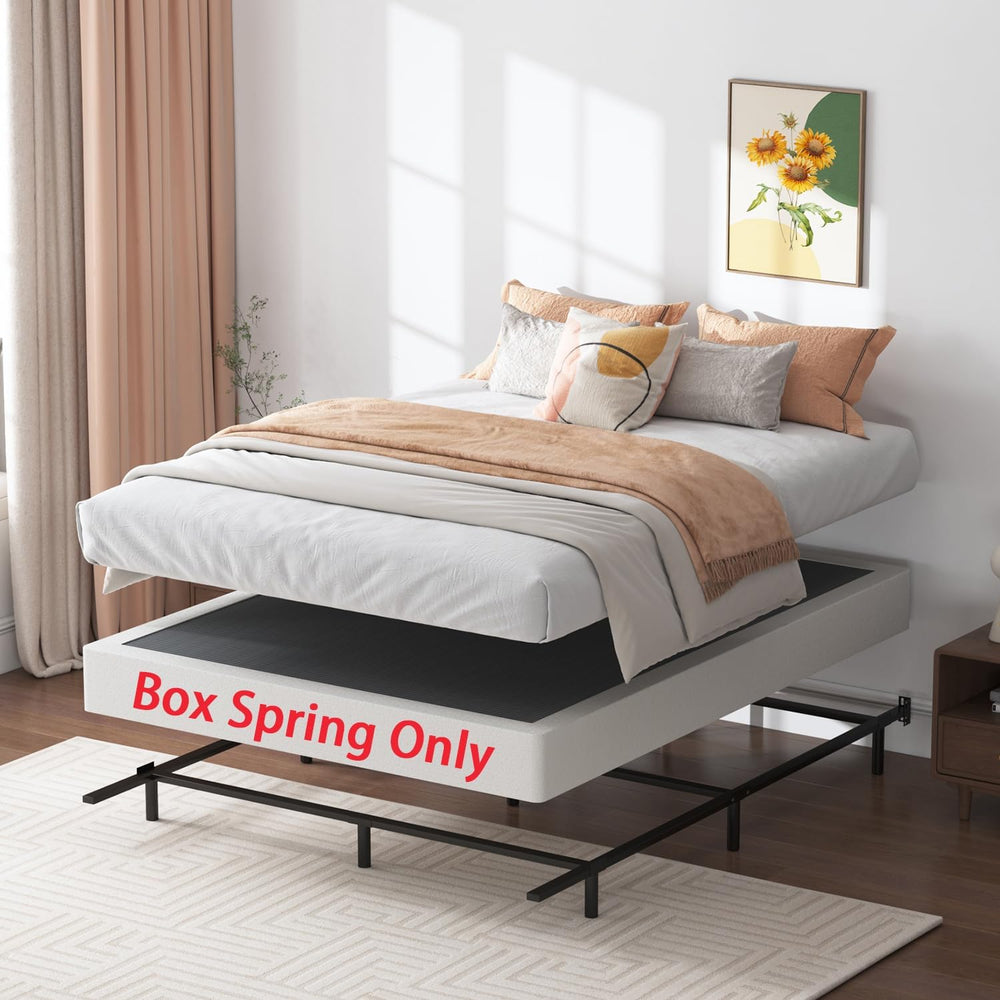 SHLAND Queen Box Spring 7 Inch Metal Frame Mattress Foundation Bed Base