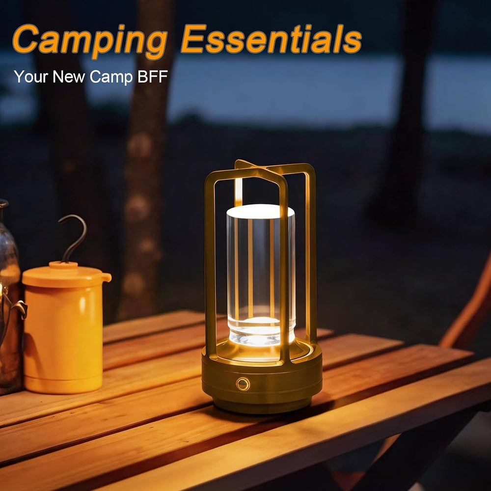 Cordless Table Lamp Rechargeable Small Crystal Lamp, Gold