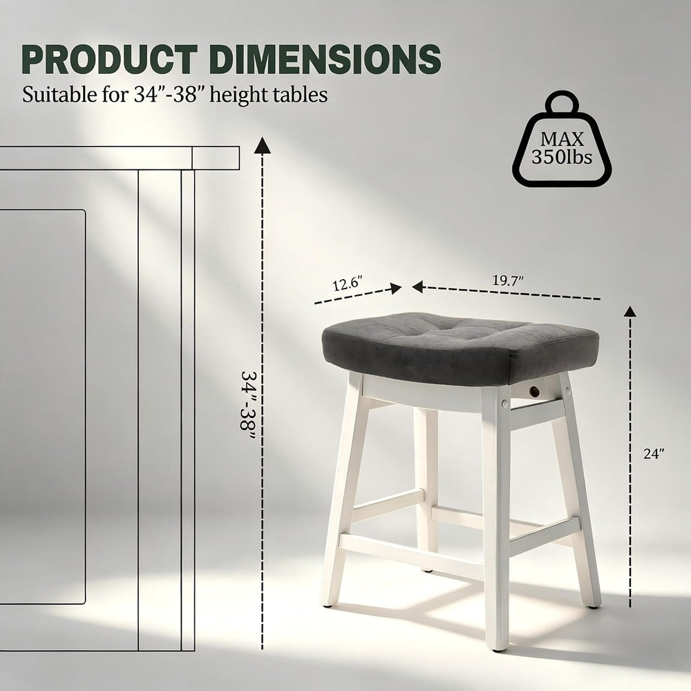 RNKSFX Counter Height Bar Stools Set of 3 for Kitchen Counter Farmhouse Moder...