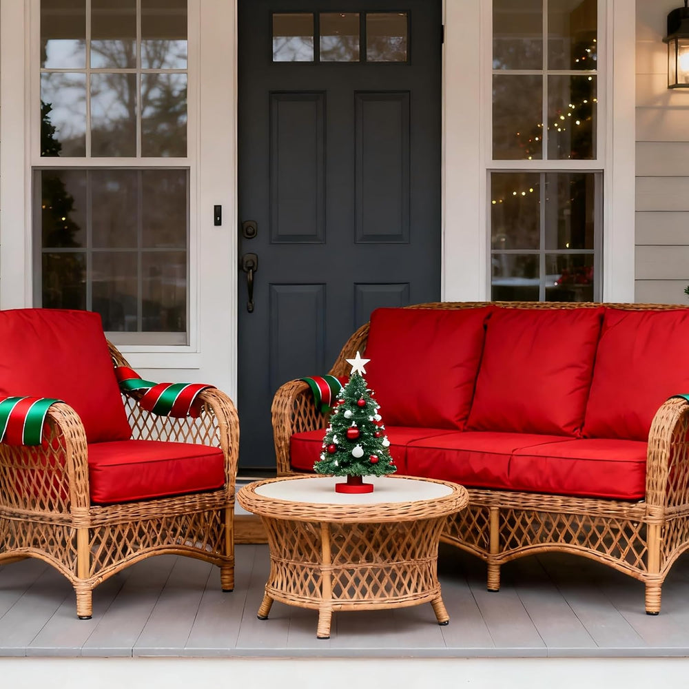 FLYMEI Patio Cushion Covers 19x19x3, Red, 4Packs