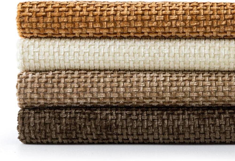 MIULEE Soft Decorative Chenille Fall Pillow Covers Brown 16x16 Pack of 4
