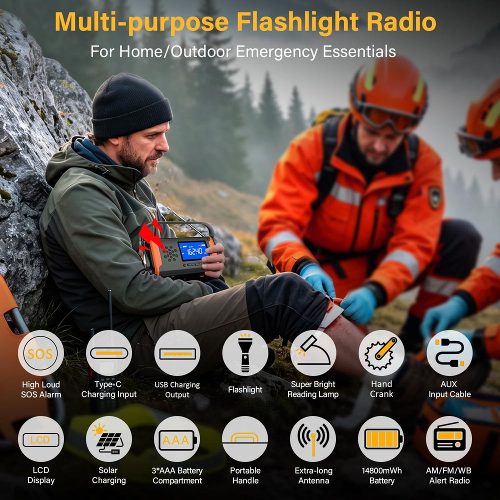NOAA Weather Alert Radio Digital Display, Emergency Radio, Better Reception
