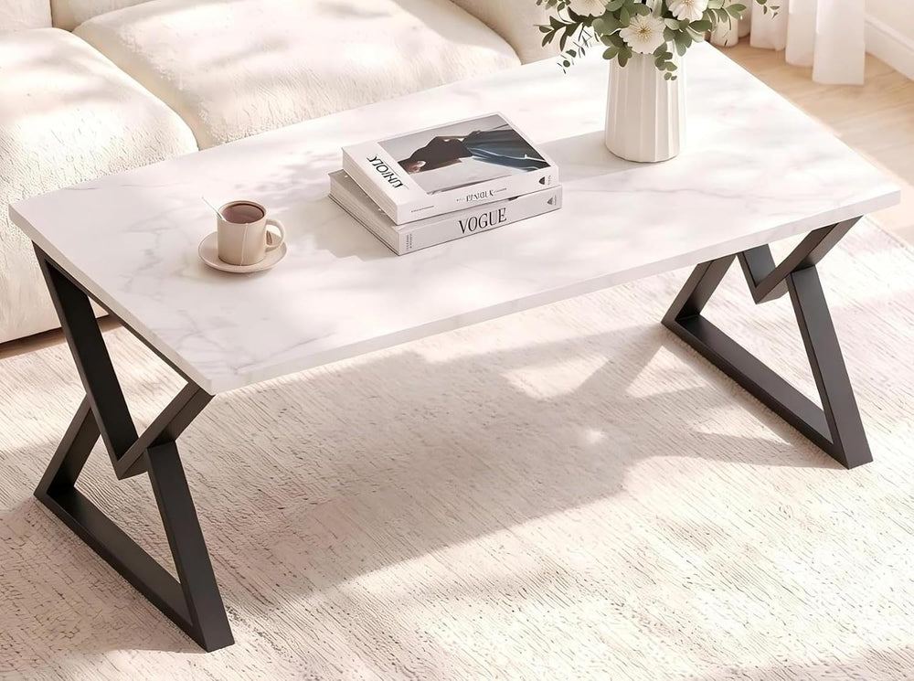 Coffee Tables for Living Room, Marble Coffee Table Modern White