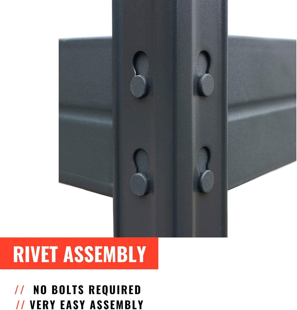 AR Shelving 2400-Lb. Capacity, 71in.H x 60in.W x 18in.D Rivet Shelving Unit, ...