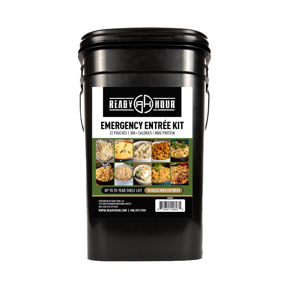 Ready Hour 120 Serving Entree Bucket-Freeze Dried Emergency Food Supply-Survi...