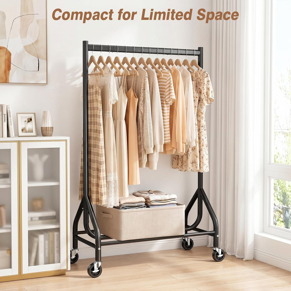 EAGMAK Heavy Duty Clothes Rack Load 268 LBS, 31.5 inch Hanging Rod, Black