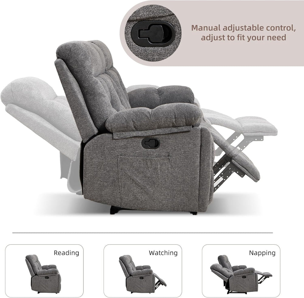 CANMOV Reclining Sofa Set, 3 Pieces Recliner Sofa Set, Power Lift Recliner Ch...