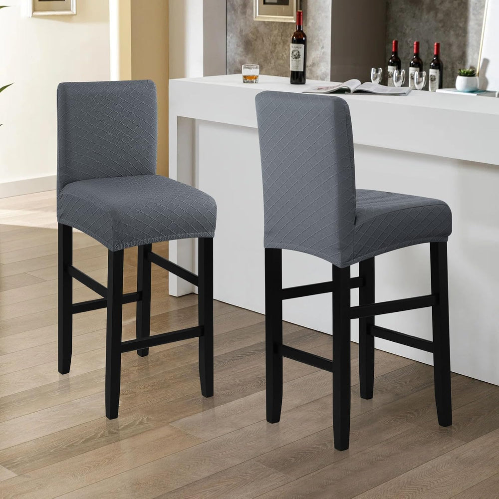 Fuloon Waterproof Barstool Covers Chair Slipcovers, Grey, 4 Pack