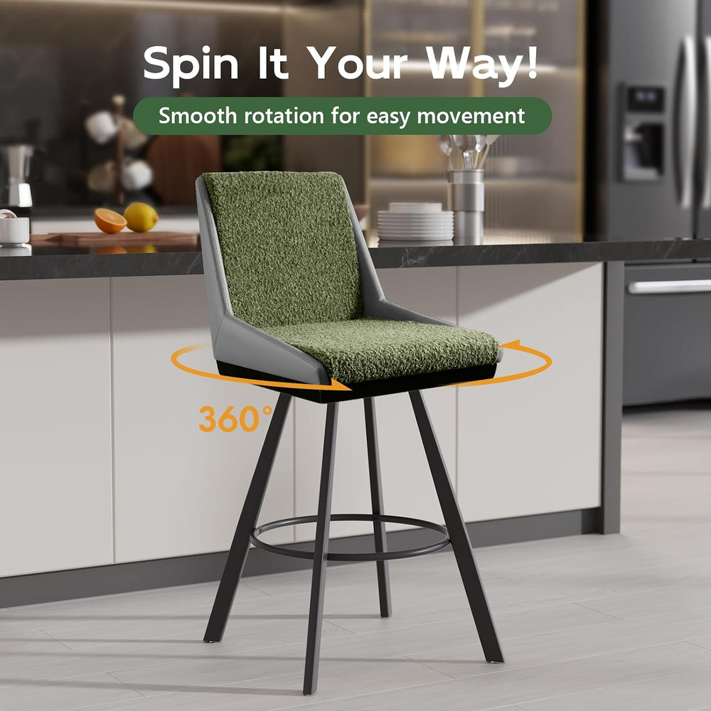 Ollega Counter Height Bar Stools B3213 (Green Grey, 26" 2 Pieces)