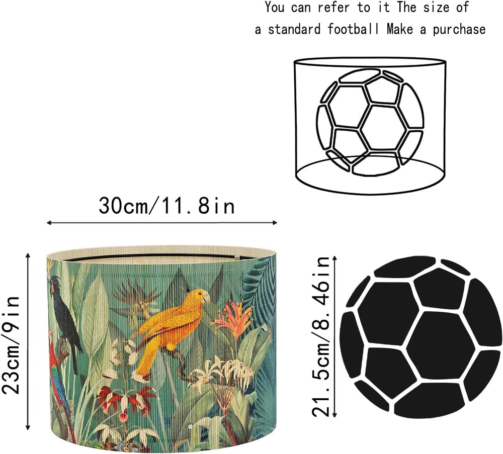 Rustic Vintage lamp shade Bamboo Material Tropical Floral 11.8x9Inch