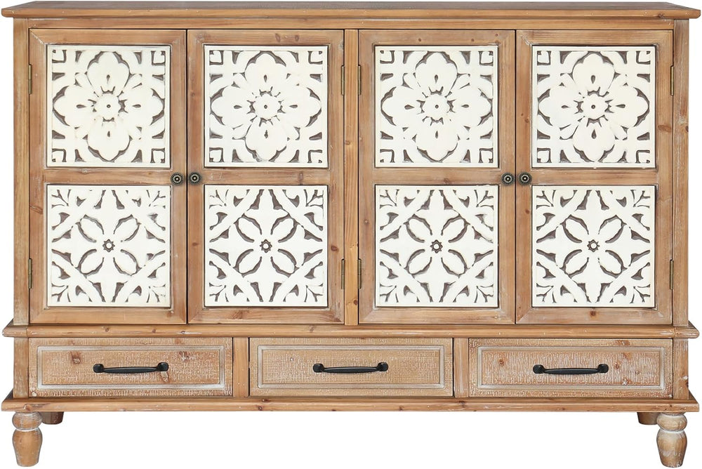 LKTART 59"Solid Wood Sideboard Buffet,Credenza Storage Cabinet with Drawers