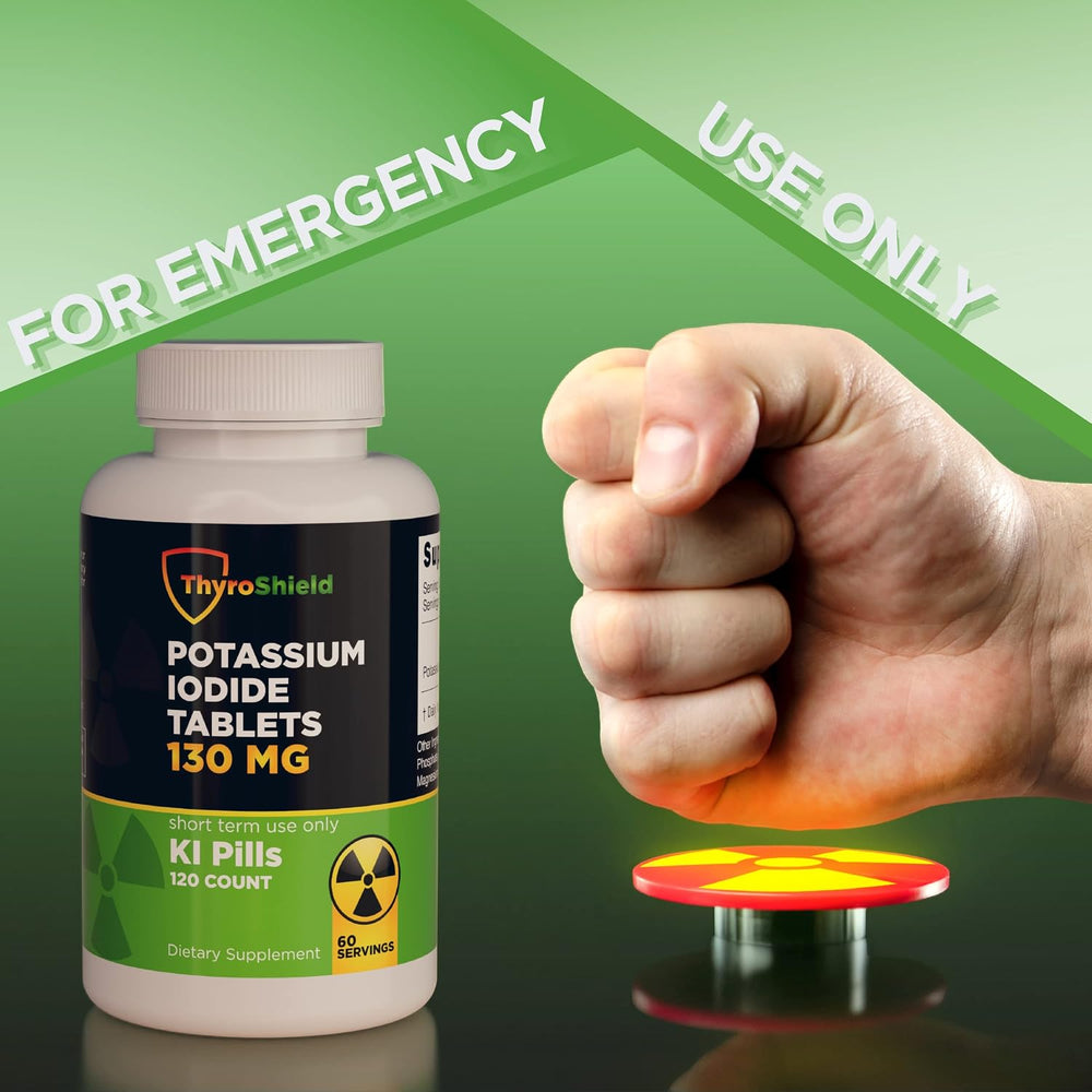 ThyroShield Potassium Iodide Tablets 130 mg | 120ct KI Tablets - Nuclear Radi...