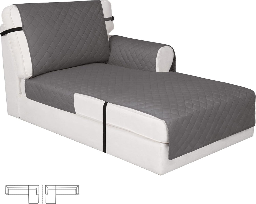 Easy-Going Reversible Couch Cover, Chaise Lounge, Gray/Gray
