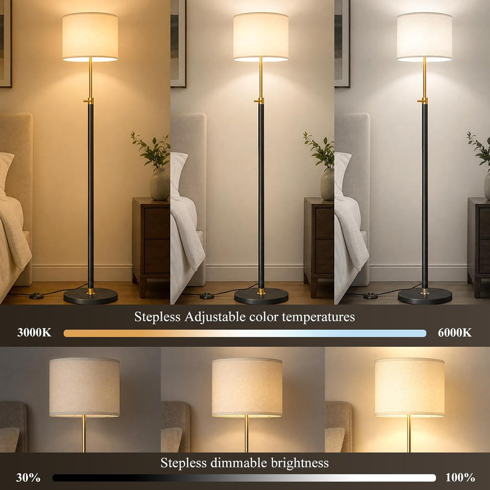 Floor Lamp Height Adjustable with Remote for Living Room and Bedroom Black