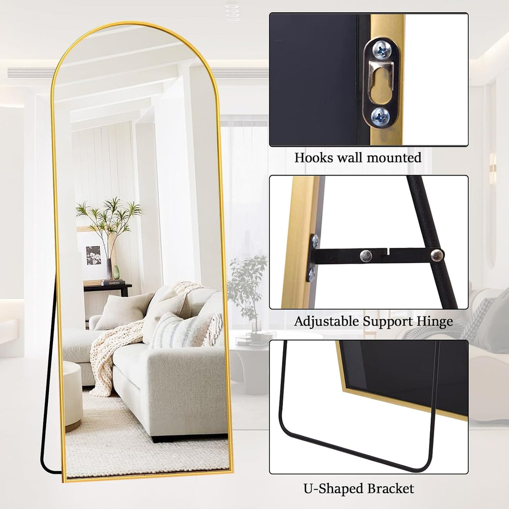 Rowjut Arched Full Length Mirror, 71"x26" Freestanding Floor Mirror...
