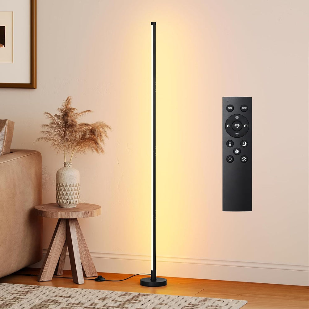 Corner Lamp, Minimalist Floor Lamp, Black, 56.7in, 1 Pack