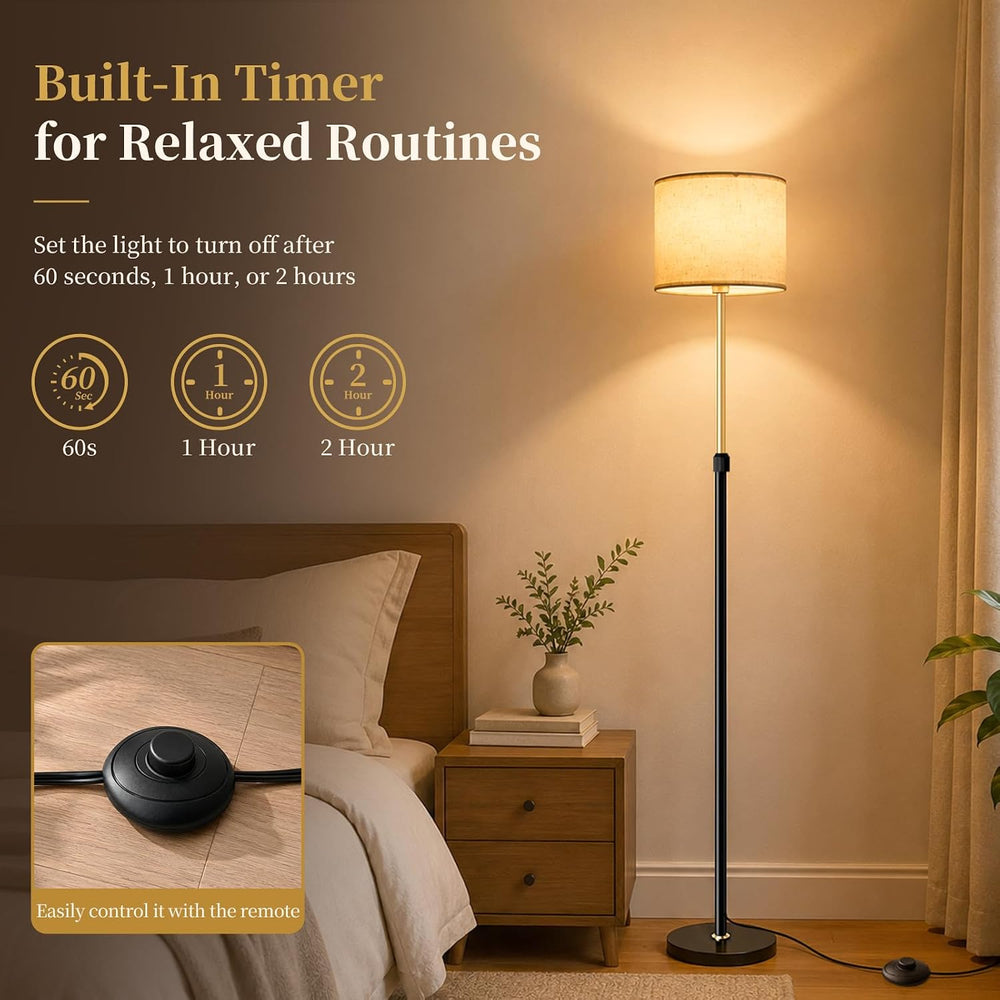 Dimmable Floor Lamp for Living Room, Standing Lamp with Remote, 55-67 in