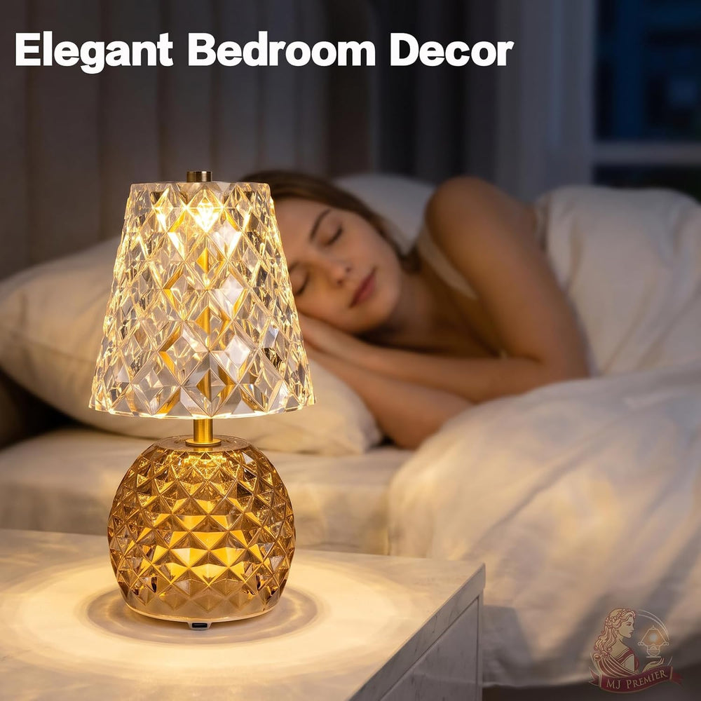 MJ PREMIER Rechargeable Table Lamp Cordless Mushroom Lamp with Timer Brown