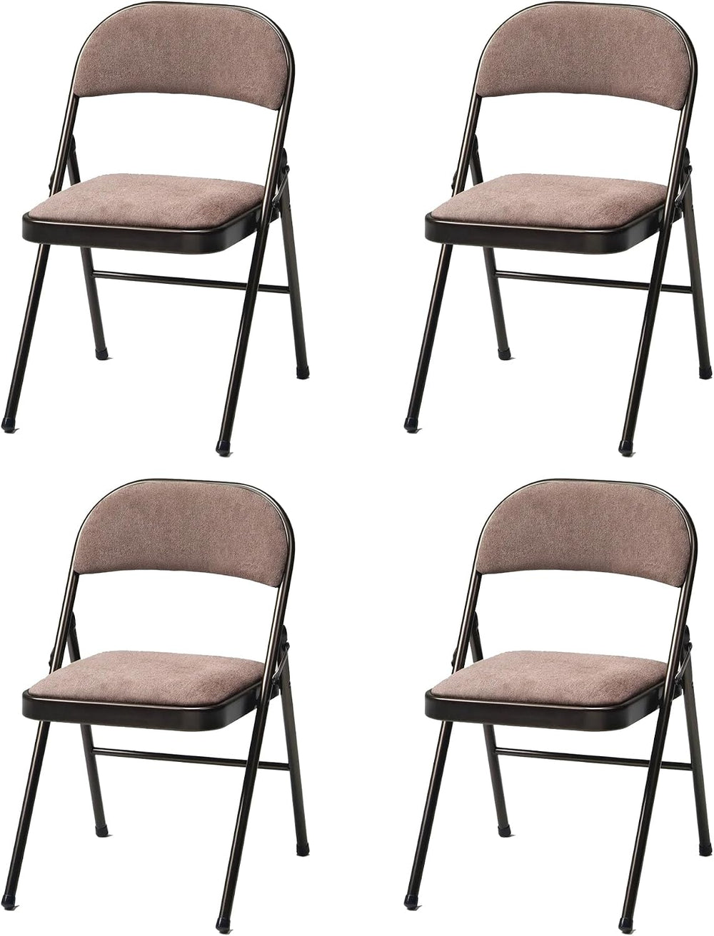 Sudden Comfort Deluxe Padded Folding Dining Chairs, Cinnabar/Corrin, 4 Pack