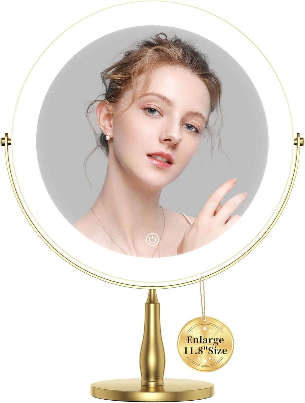 11.8" Magnifying Vanity Mirror with Light, 10X/1X Makeup Mirror