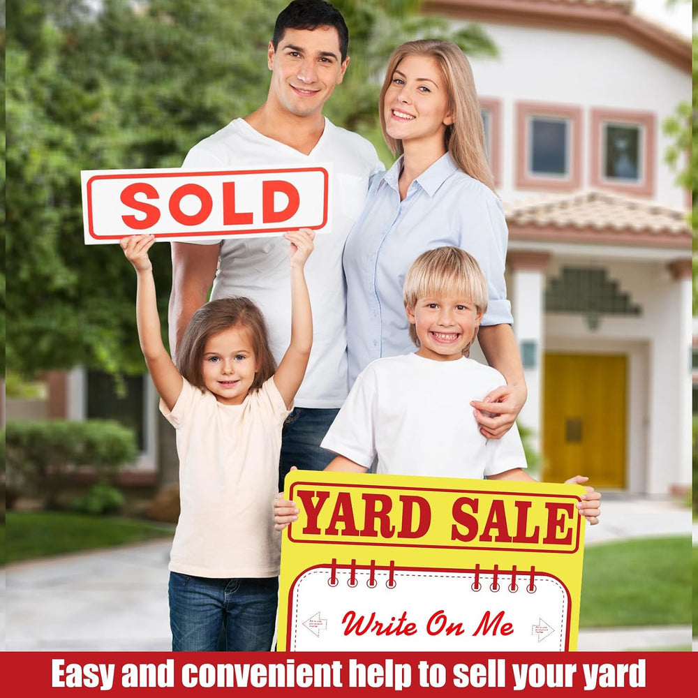 Ferraycle 12 Pack Yard Sale Signs with Stakes 16'' x 12'' Hig...