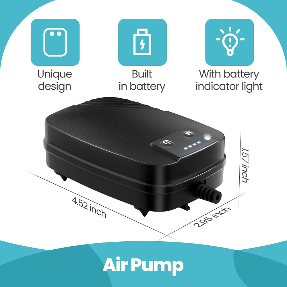 NFESOLAR 4W Solar Aerator for Pond with 2200mAh Battery, 3 Modes, 2 Stones