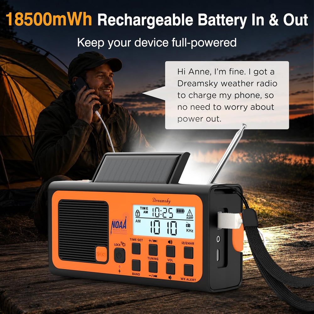 DreamSky Emergency Radio NOAA Weather Alert with Hand Crank