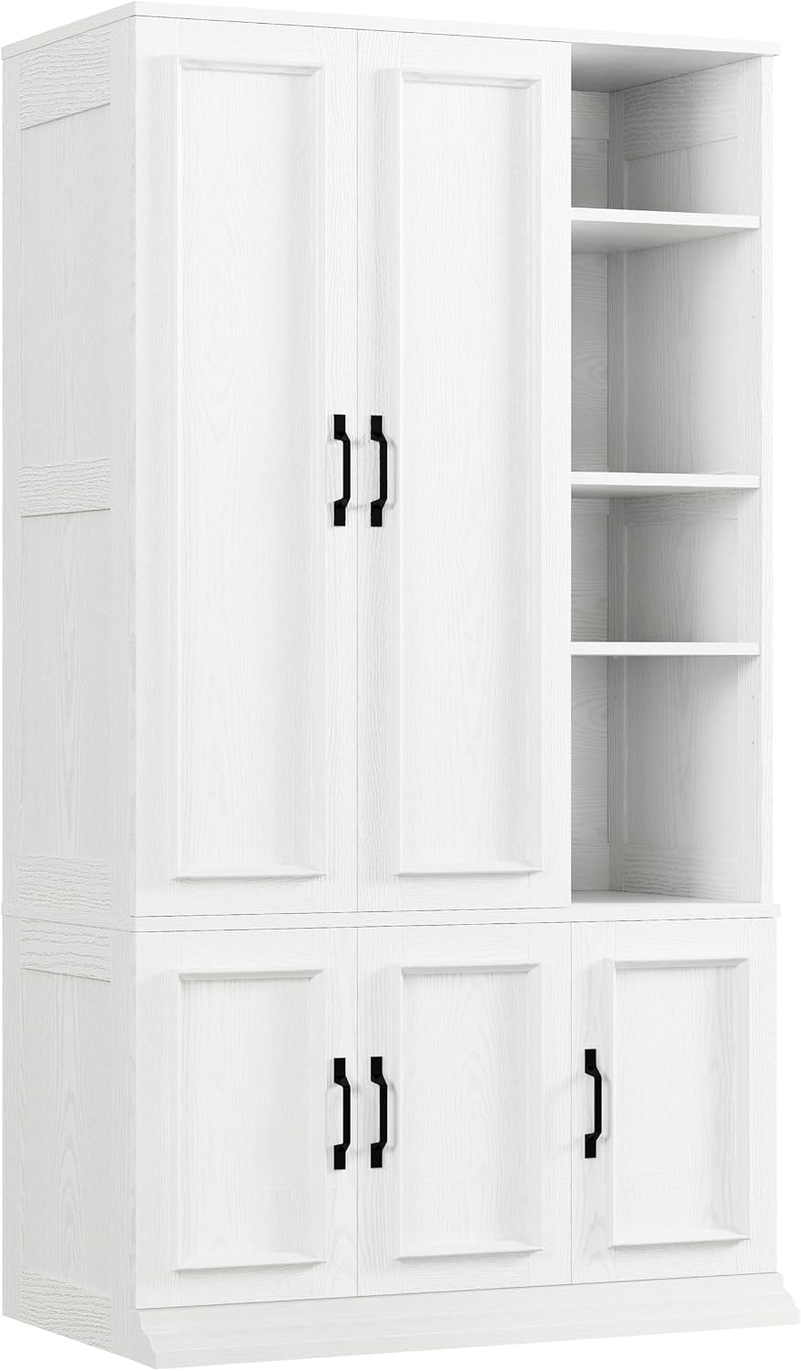LIKIMIO Armoire Wardrobe Closet 70" H, 5 Doors for Bedroom, White