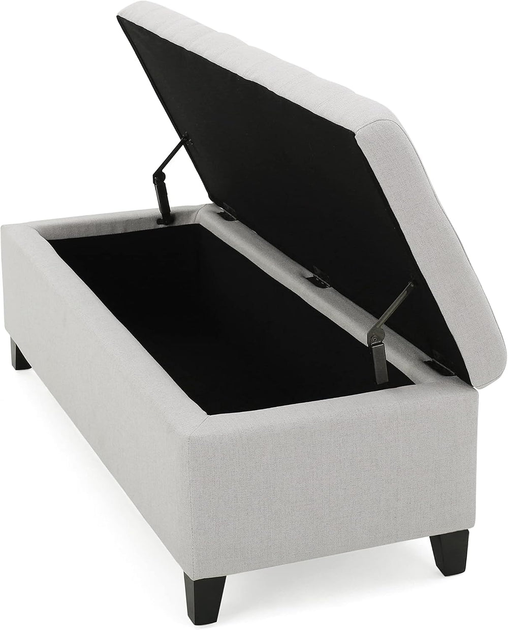 Christopher Knight Home Mission Fabric Storage Ottoman, Light Grey