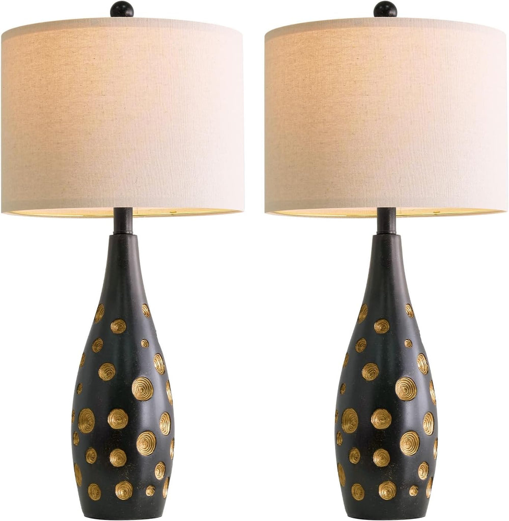 BOBOMOMO 26” Table Lamps Set of 2 for Living Room Bedroom, Modern Gold Accent...