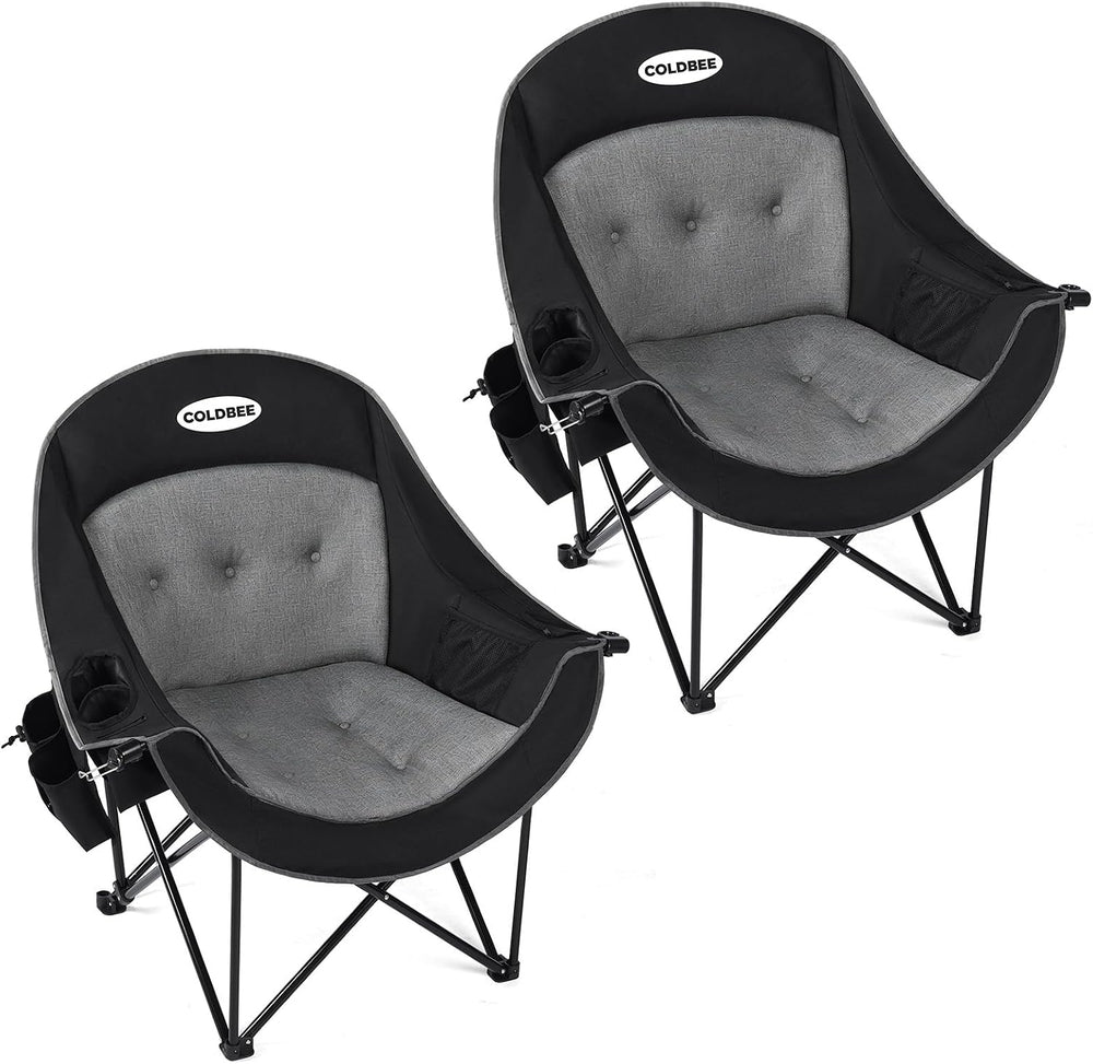 Oversized Camping Chair for Adults - Padded Lawn Camp Chair 2 Pack